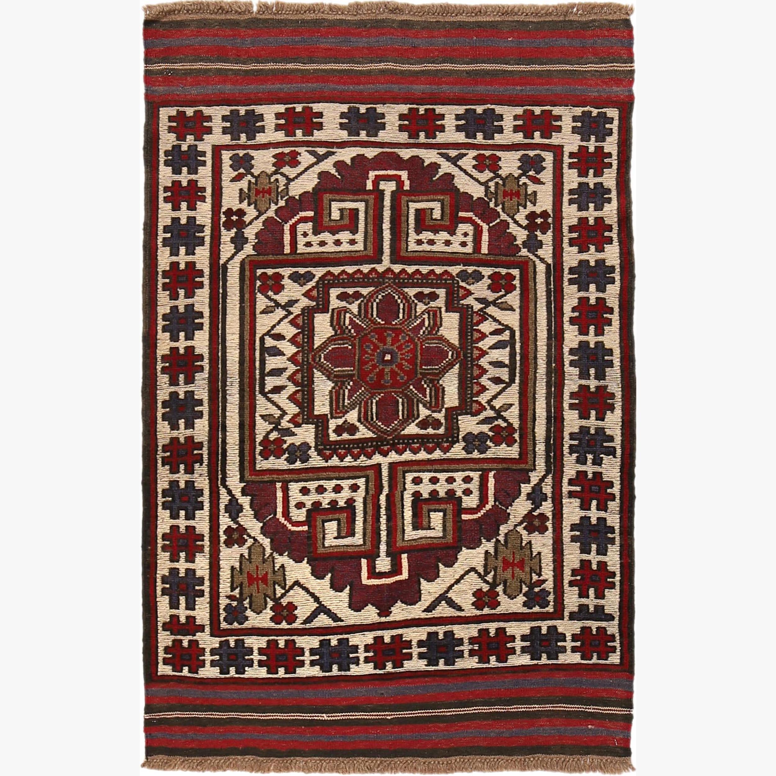 Handmade Vintage Kilim 2' 11" x 4' 7" ft / 89 x 140 cm - No. G22211
