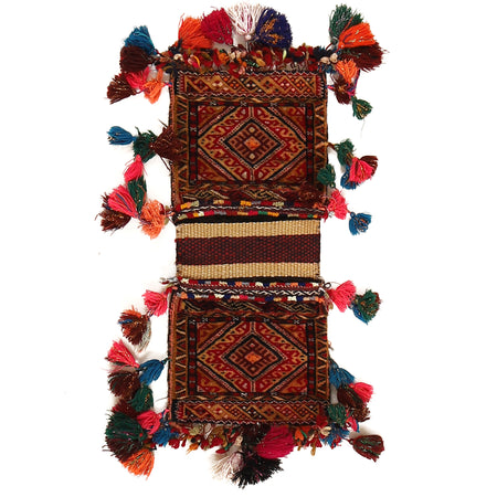 Afghan Baluch Saddle Bag Rug 0' 11" x 2' 4" ft / 29 x 70 cm - No. G22332
