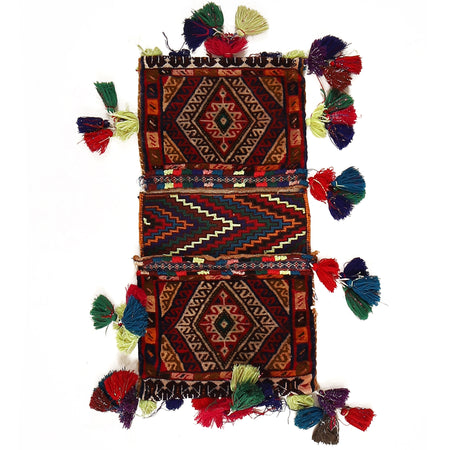 Afghan Baluch Saddle Bag Rug 1' 3" x 2' 4" ft / 38 x 72 cm - No. G22333