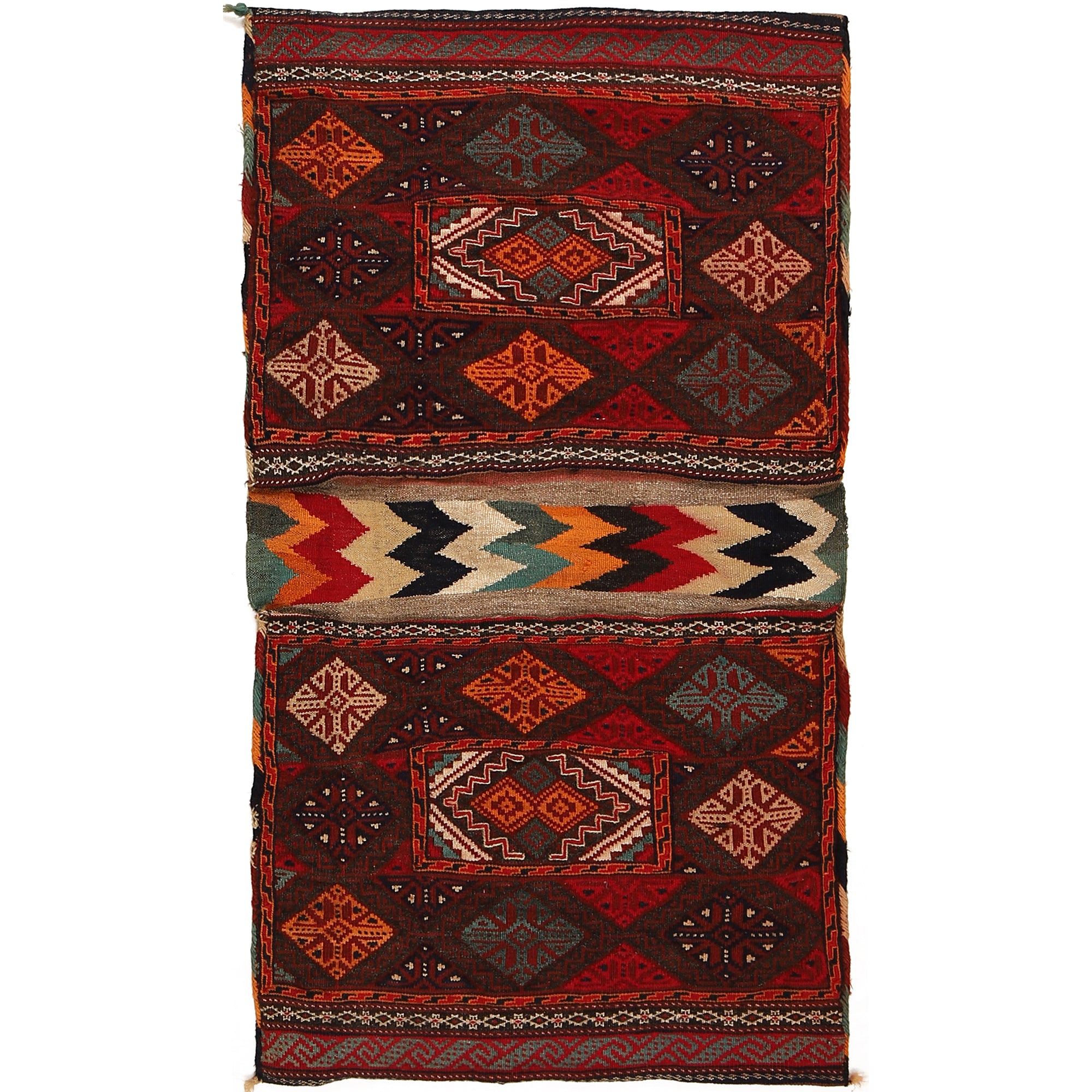 Hand Knotted Saddle Bag Area Kilim 2' 7" x 4' 8" ft / 79 x 143 cm - No. G22484