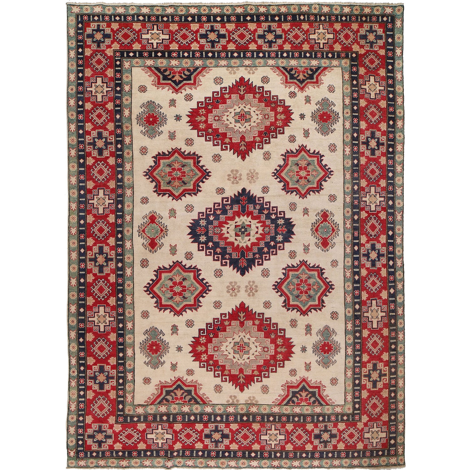 Ivory Color Kazak Rug 8' 5" x 12' 2" ft / 257 x 372 cm - No. G22642