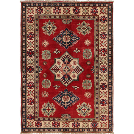 Hand Knotted Kazak Oriental Rug 3' 3" x 4' 7" ft / 98 x 139 cm - No. G22714