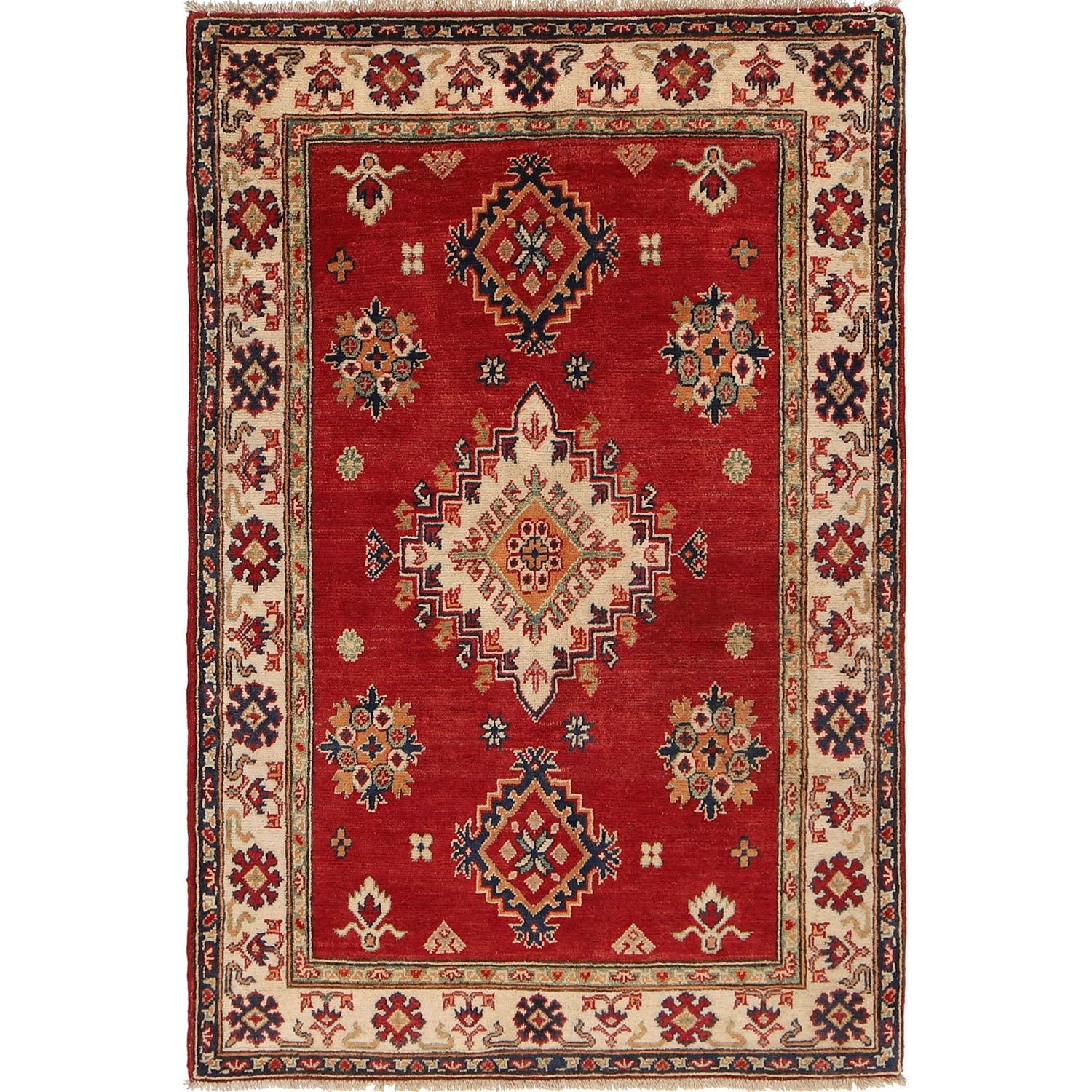 Hand knotted Kazak Rugs 3' 5" x 5' 0" ft / 103 x 152 cm - No. G22733