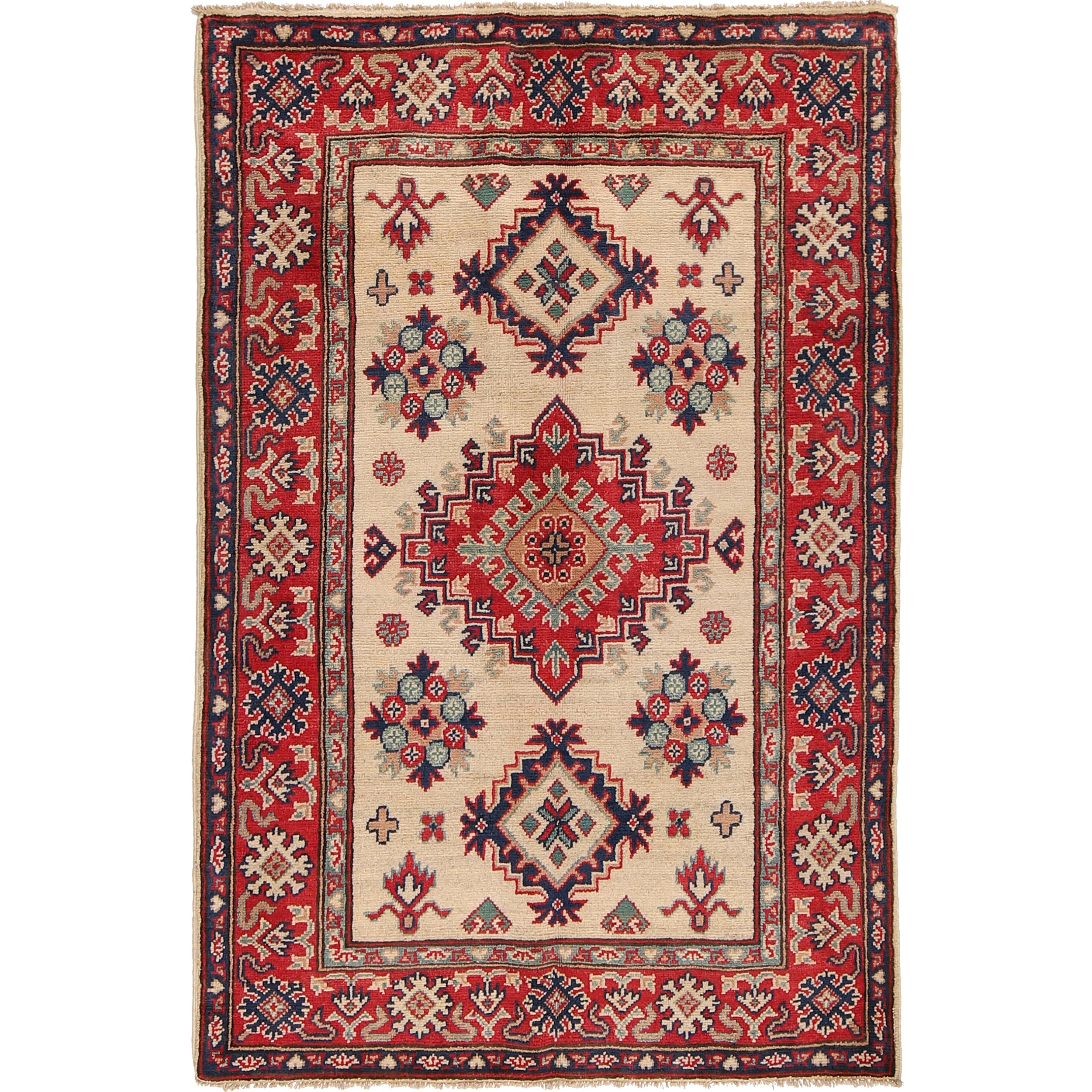 Hand knotted Kazak Rugs 3' 3" x 5' 1" ft / 100 x 154 cm - No. G22749
