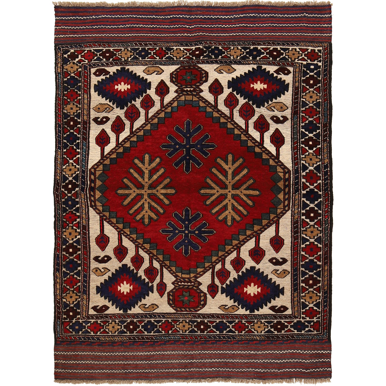 Handmade Barjista Kilim Rug 3' 9" x 5' 8" ft / 115 x 173 cm - No. G22905