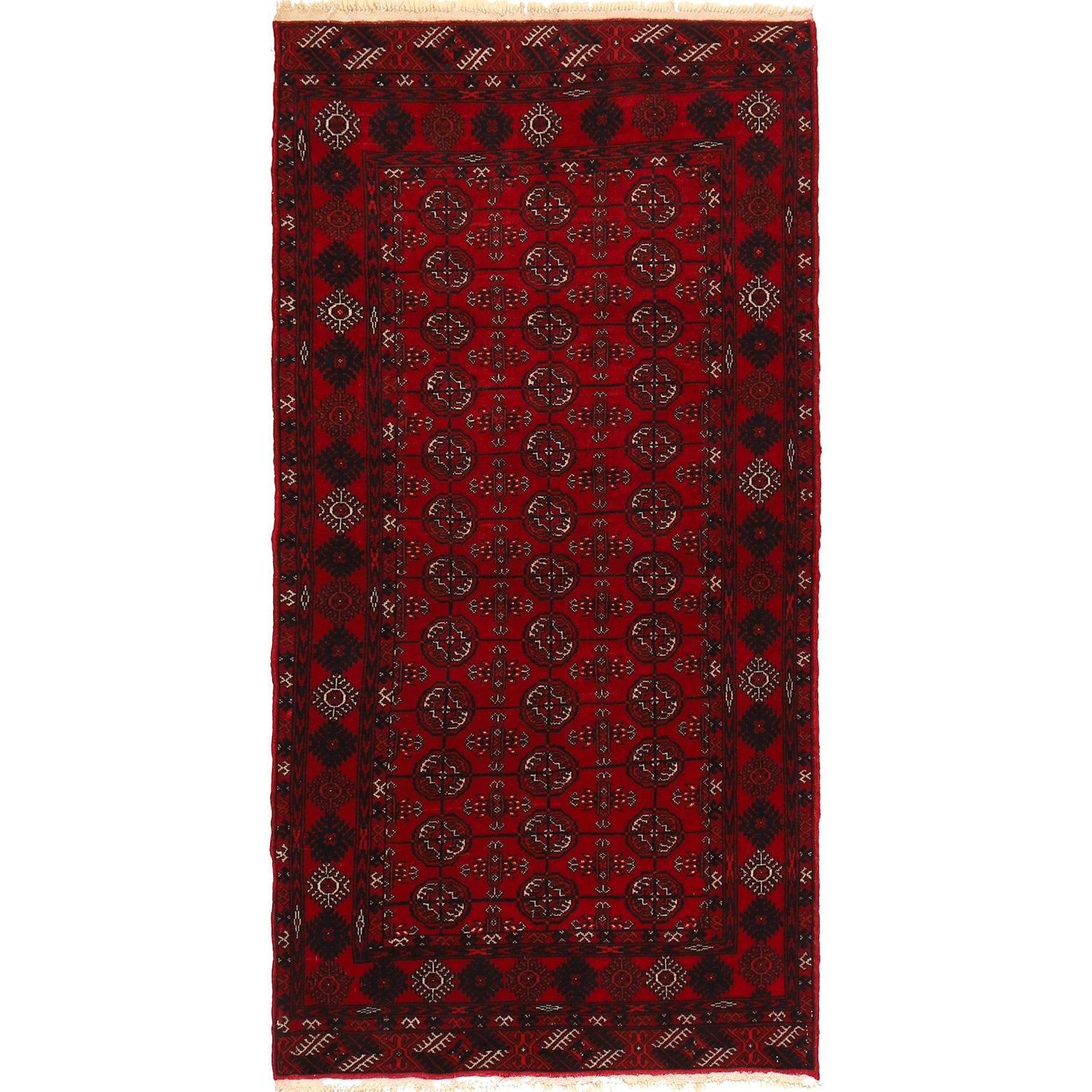 Hand Knotted Bokhara Runner Carpet 2' 10" x 5' 8" ft / 87 x 172 cm - No. G22927