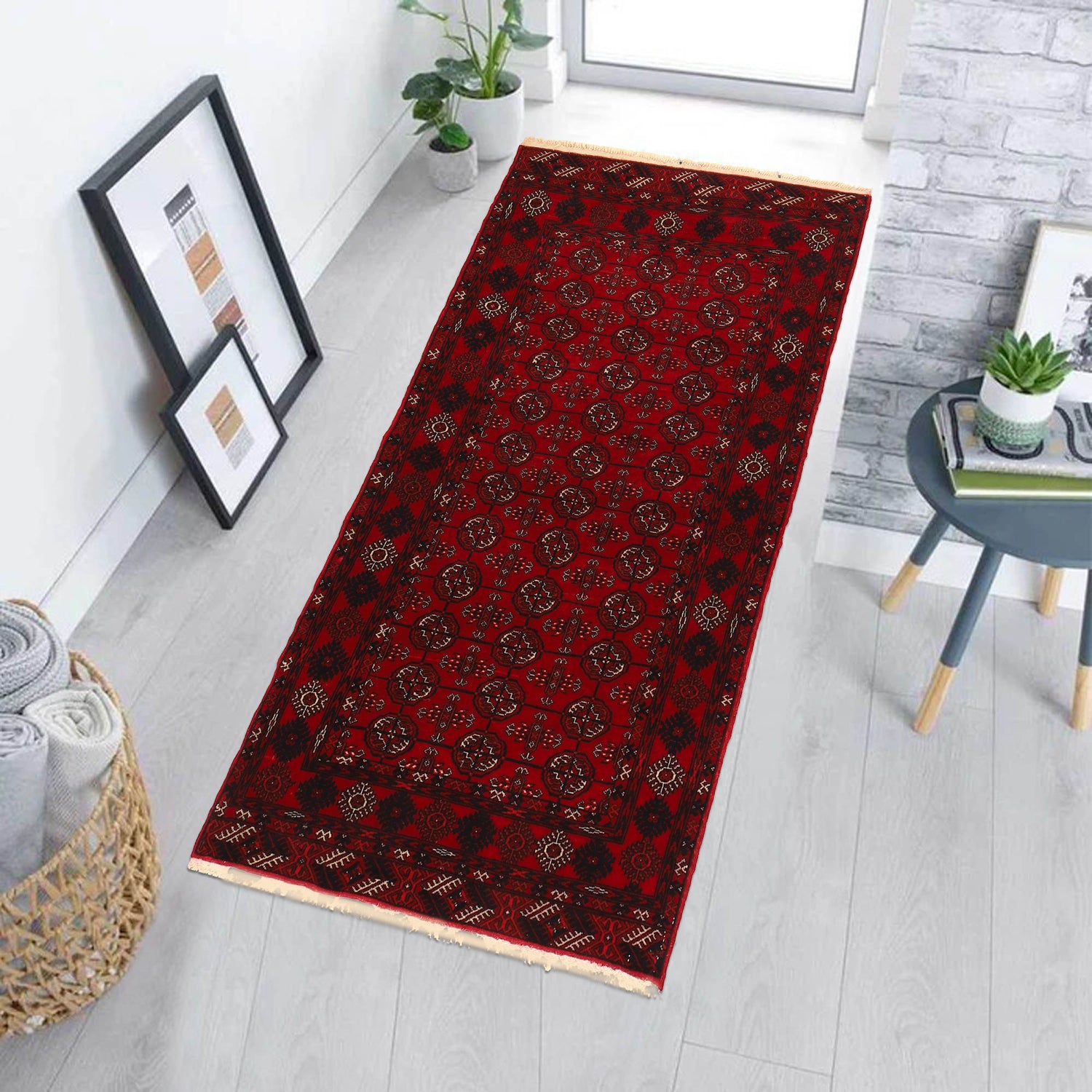 Hand Knotted Bokhara Runner Carpet 2' 10" x 5' 8" ft / 87 x 172 cm - No. G22927