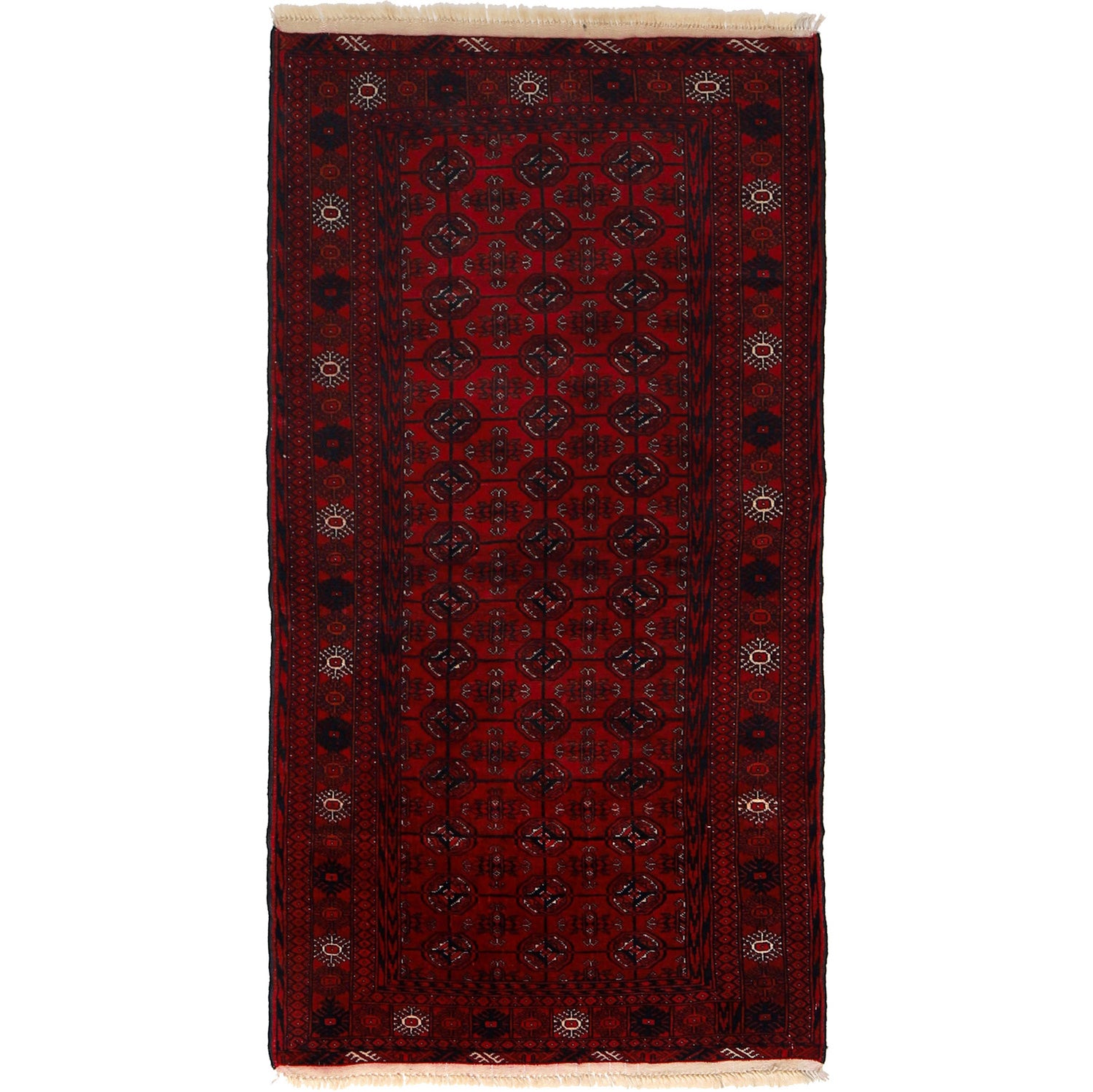 Maroon Bokhara Runner Rug 2' 11" x 5' 5" ft / 88 x 166 cm - No. G22932