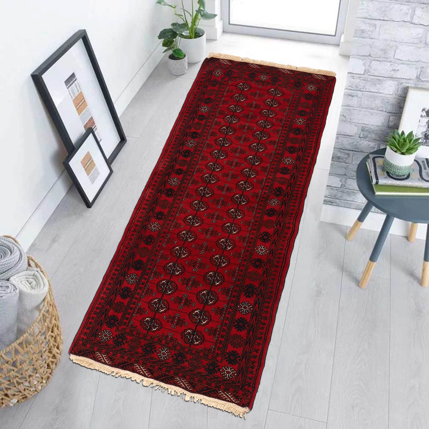 Oriental Bukhara Area Runner Rug 2' 7" x 6' 3" ft / 79 x 191 cm - No. G22933