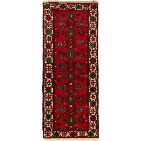 Firebrick Bokhara Runner Rug 2' 4" x 5' 8" ft / 71 x 172 cm - No. G22934