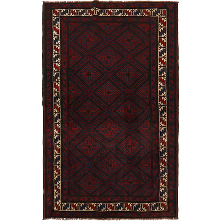 Hand Knotted Baluchi Rug 4' 9" x 7' 10" ft / 144 x 238 cm - No. G22991