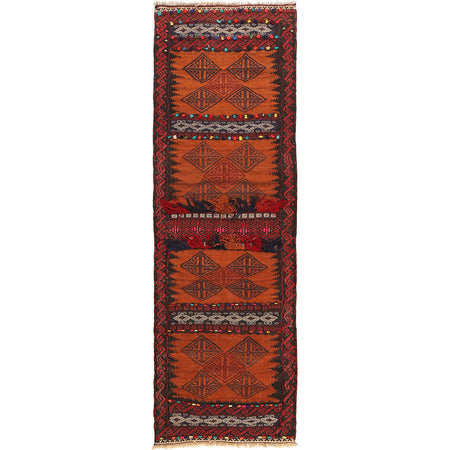 Hand Knotted Sufra Kilem Runner 2' 0" x 6' 6" ft / 60 x 198 cm - No. G23634