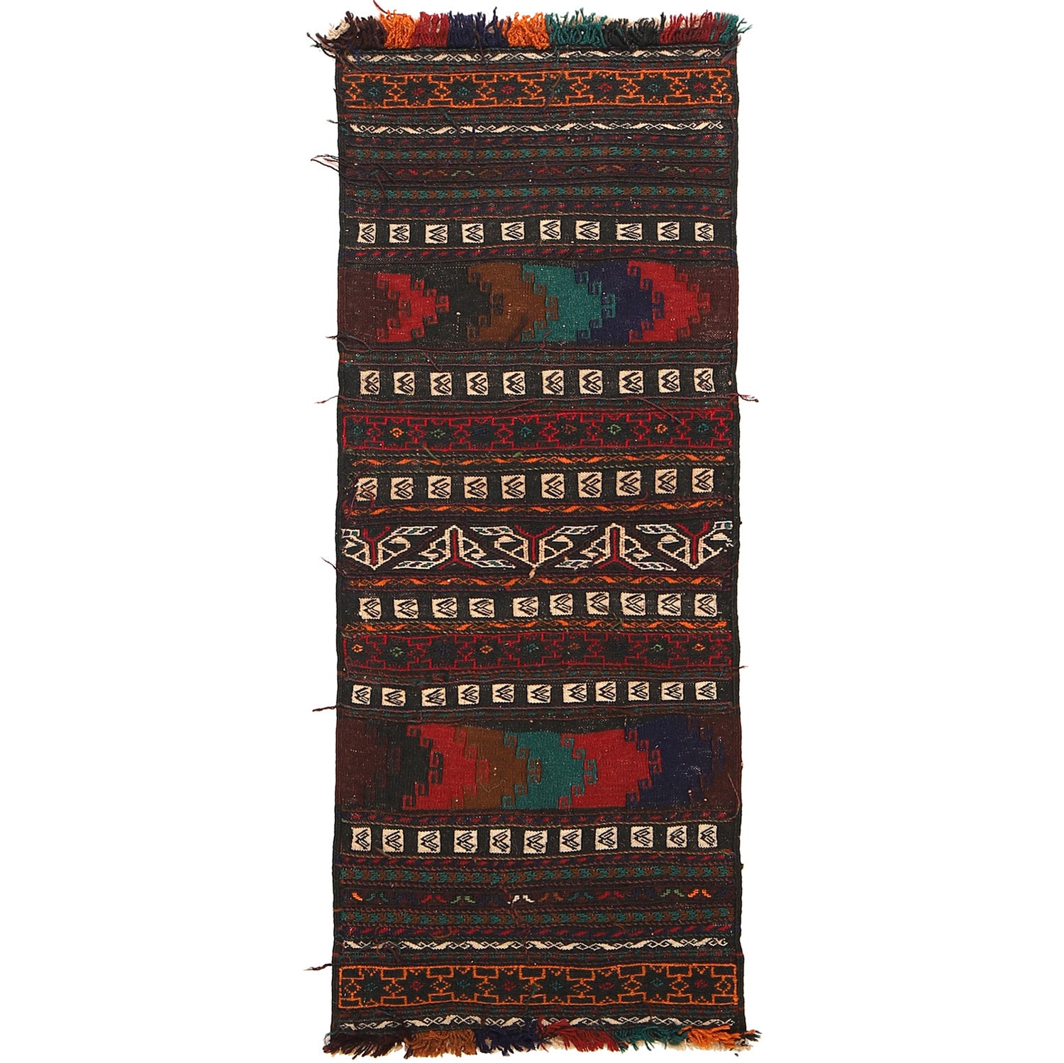 Hand Knotted Sufra Kilem Runner 2' 0" x 4' 8" ft / 60 x 142 cm - No. G23635