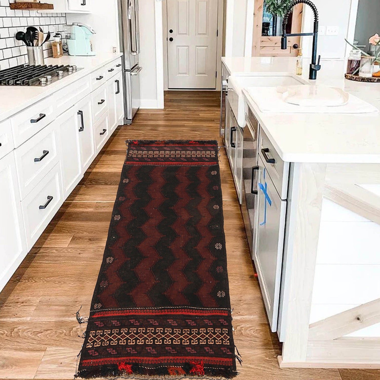 Handmade Table Sheet Kilim Runner 2' 0" x 4' 8" ft / 62 x 141 cm - No. G23639