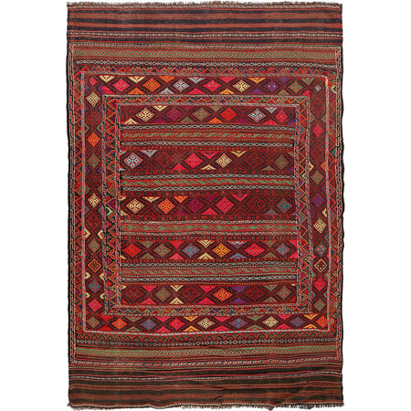 Traditional Flat Weave Kilim 5' 2" x 8' 0" ft / 158 x 245 cm - No. G23642