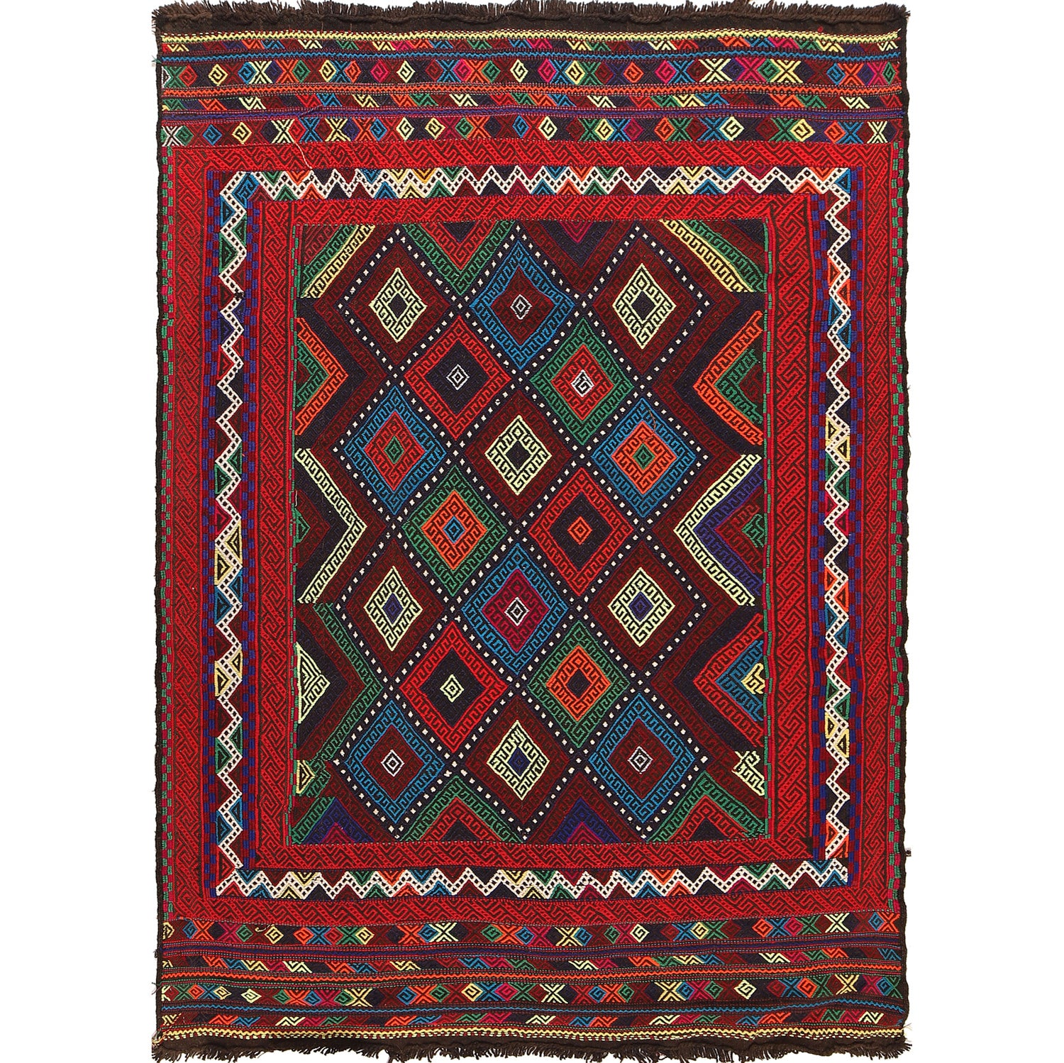 Handmade Suzani Kilim 4' 7" x 6' 4" ft / 139 x 194 cm - No. G23648
