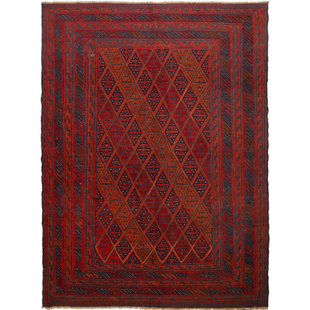 Handmade Afghan Carpet 6' 7" x 9' 0" ft / 200 x 273 cm - No. G23656