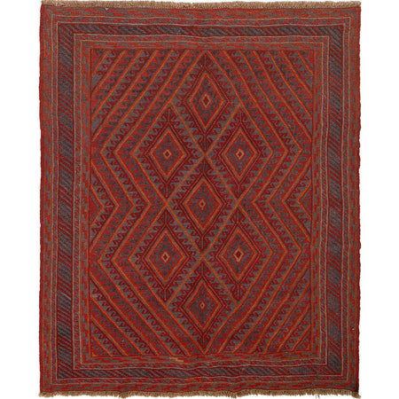 Handmade Wool Mushwani Rug 5' 0" x 6' 0" ft / 153 x 183 cm - No. G23663