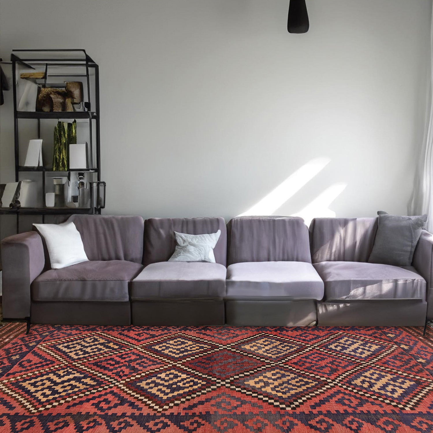 Afghan Vintage Kilim 6' 1" x 9' 2" ft / 185 x 280 cm - No. G23675