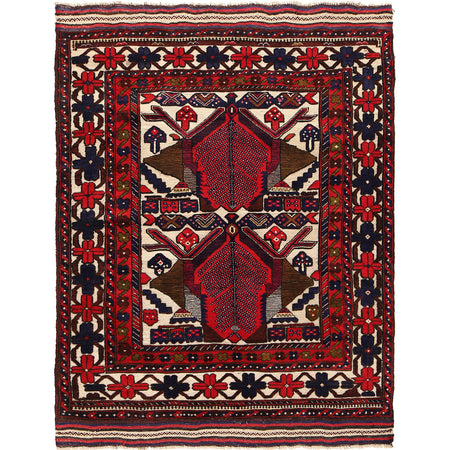 Handmade Barjista Kilim Rug 4' 6" x 6' 0" ft / 137 x 184 cm - No. G23677