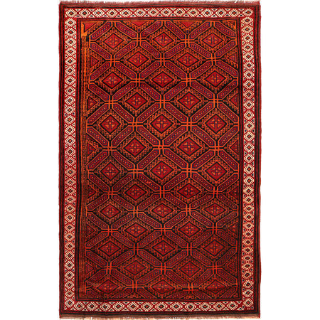 Red Color Baluchi Rug 4' 6" x 7' 5" ft / 136 x 227 cm - No. G23683