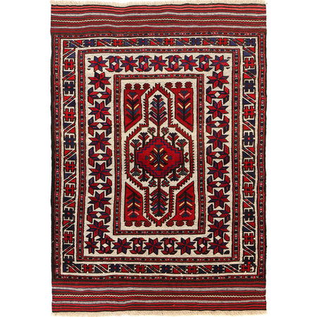 Handmade Barjista Kilim Rug 4' 2" x 6' 1" ft / 126 x 186 cm - No. G23699