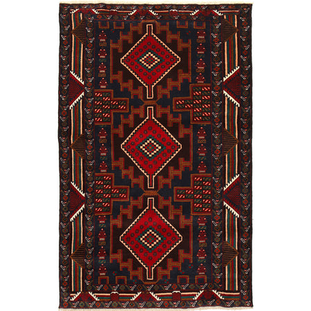 Traditional Baloch Rug 3' 10" x 6' 3" ft / 118 x 191 cm - No. G23714