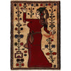 Handmade Picture Area Rug 2' 9" x 3' 10" ft / 85 x 117 cm - No. G23721