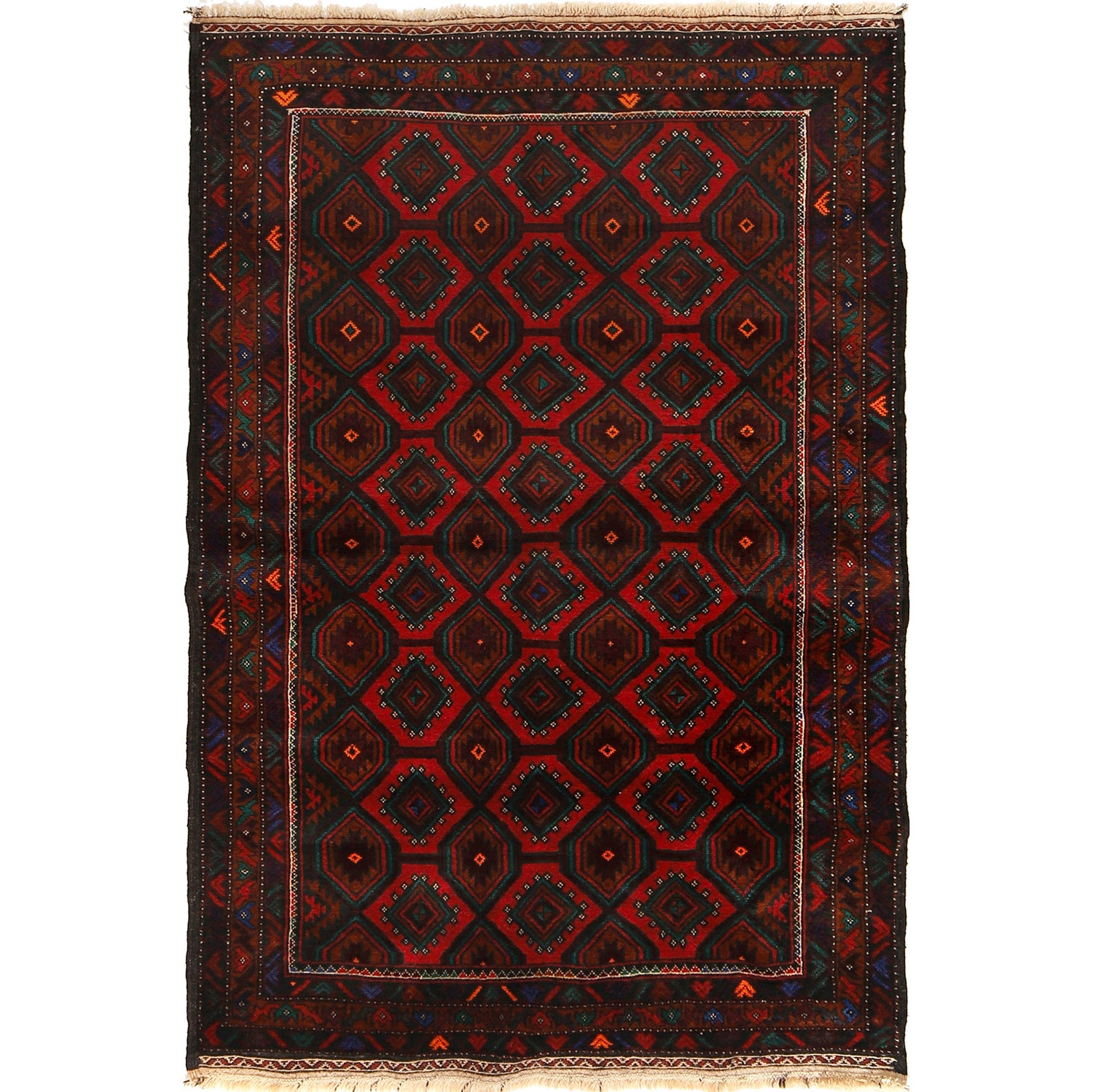 Traditional Baloch Rug 3' 10" x 6' 0" ft / 117 x 183 cm - No. G23786