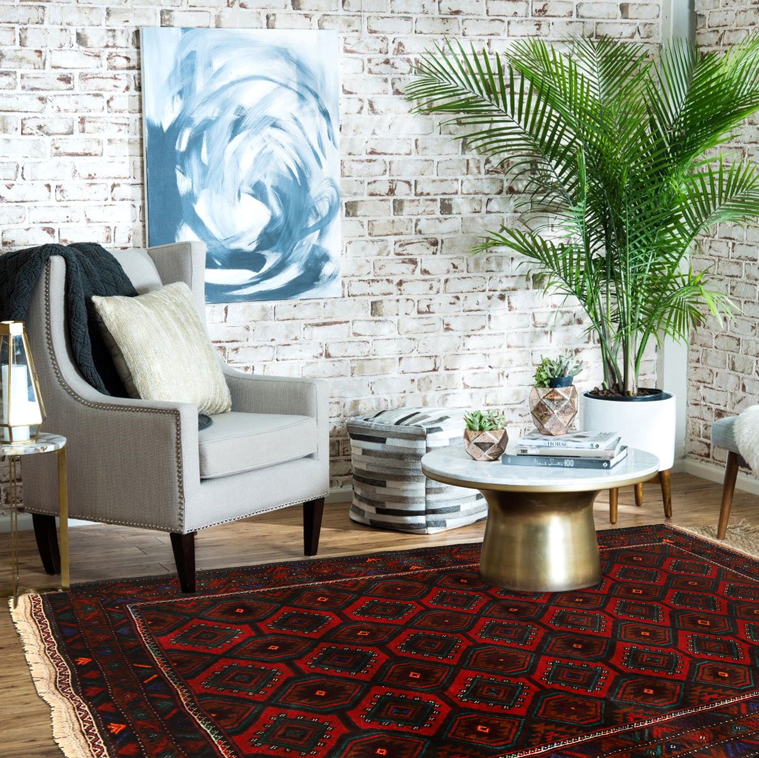 Traditional Baloch Rug 3' 10" x 6' 0" ft / 117 x 183 cm - No. G23786