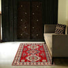 Hand knotted Kazak Carpet 4' 1" x 5' 10" ft / 124 x 179 cm - No. G24125