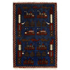 Handmade Afghan War Area Rug 1' 11" x 2' 10" ft / 59 x 86 cm - No. G24148