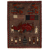 Hand-Knotted Afghan War Carpet 1' 11" x 2' 8" ft / 59 x 81 cm - No. G24166