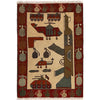 Ivory War Rug 2' 0" x 2' 10" ft / 62 x 87 cm - No. G24168