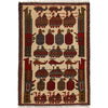 Ivory War Rug 2' 0" x 2' 10" ft / 61 x 86 cm - No. G24261