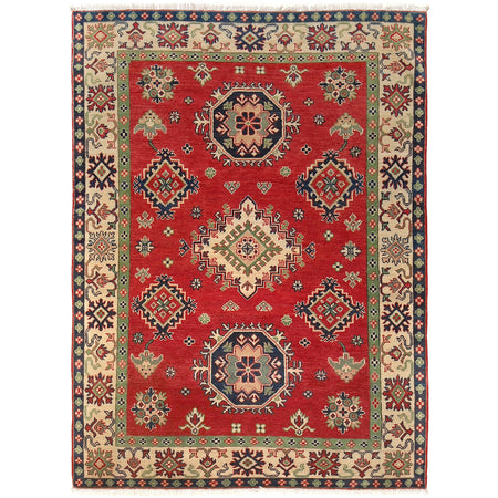 Hand Knotted Kazak Oriental Rug 4' 11" x 6' 8" ft / 150 x 204 cm - No. G24289