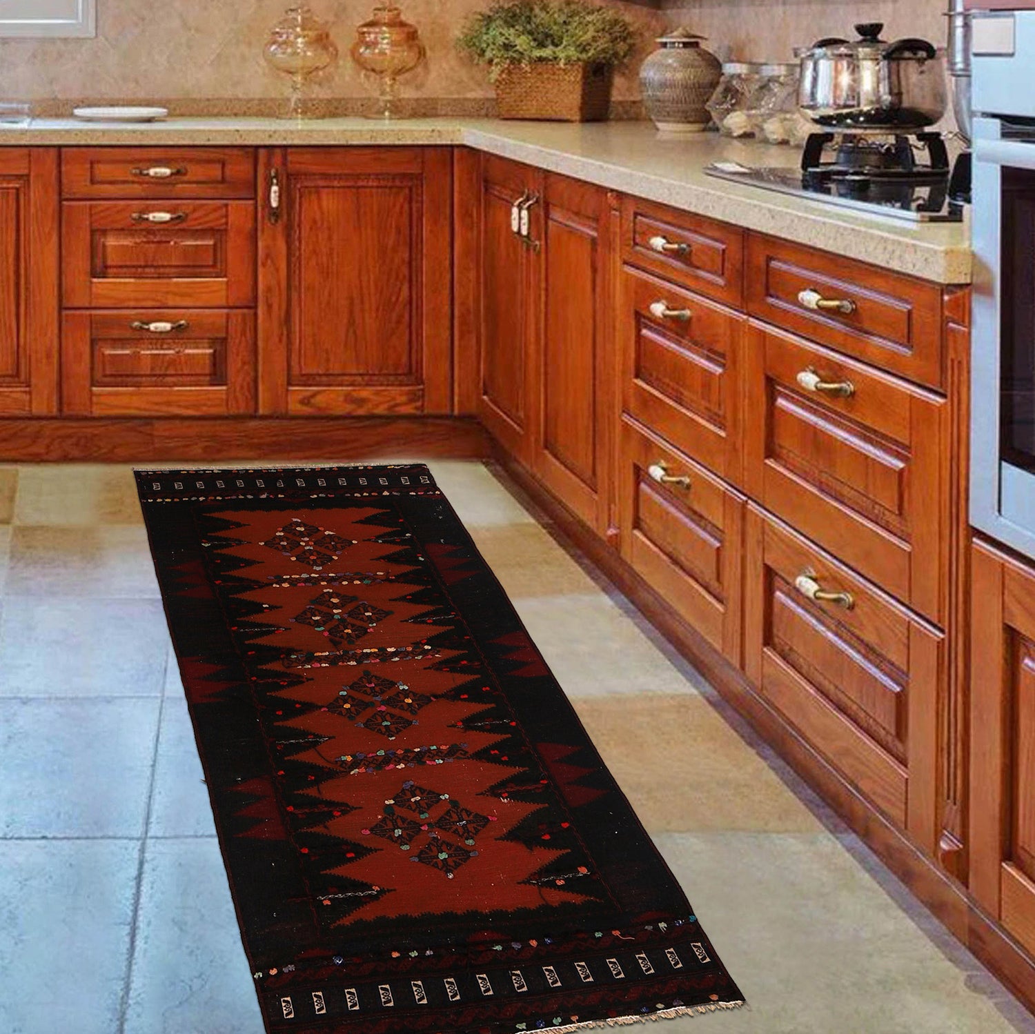 Flatweave Table Sheet Runner 2' 7" x 4' 11" ft / 79 x 149 cm - No. G24347