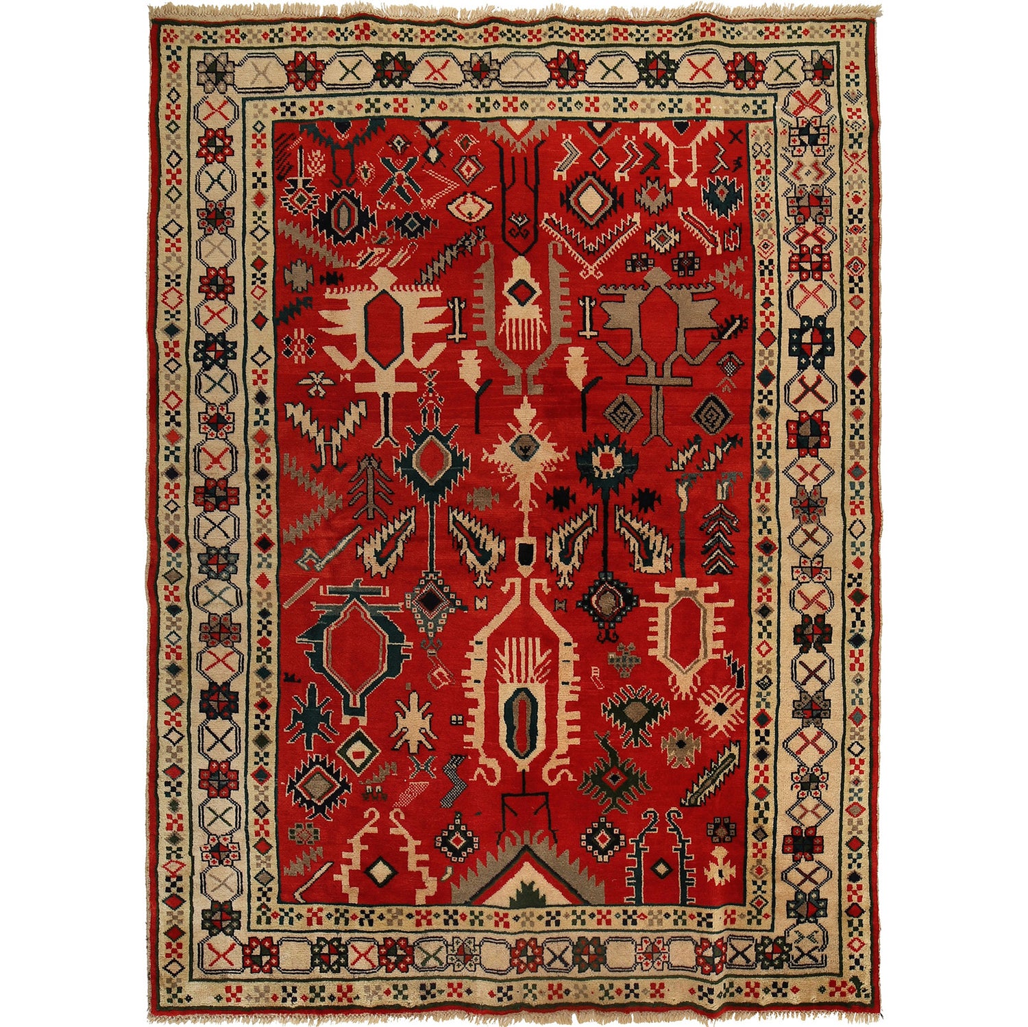 Contemporary Oushak Rug 5' 7" x 7' 8" ft / 170 x 234 cm - No. G24352