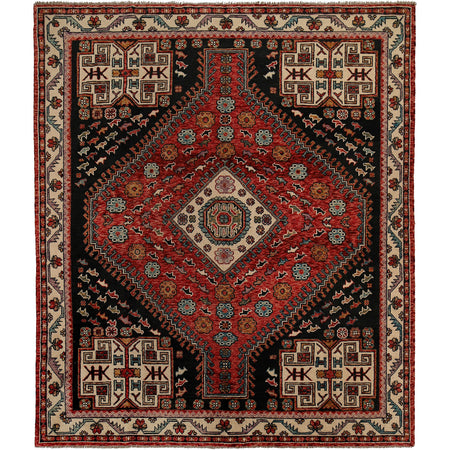 Black Color Shiraz Carpet 8' 4" x 9' 9" ft / 255 x 297 cm - No. G24357