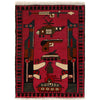 Handcrafted Afghan War Rug 2' 1" x 2' 10" ft / 64 x 86 cm - No. G24378