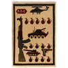 Handmade Afghan War Area Rug 2' 1" x 3' 0" ft / 63 x 92 cm - No. G24381