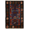 Handcrafted Afghan War Rug 2' 0" x 2' 11" ft / 60 x 88 cm - No. G24406