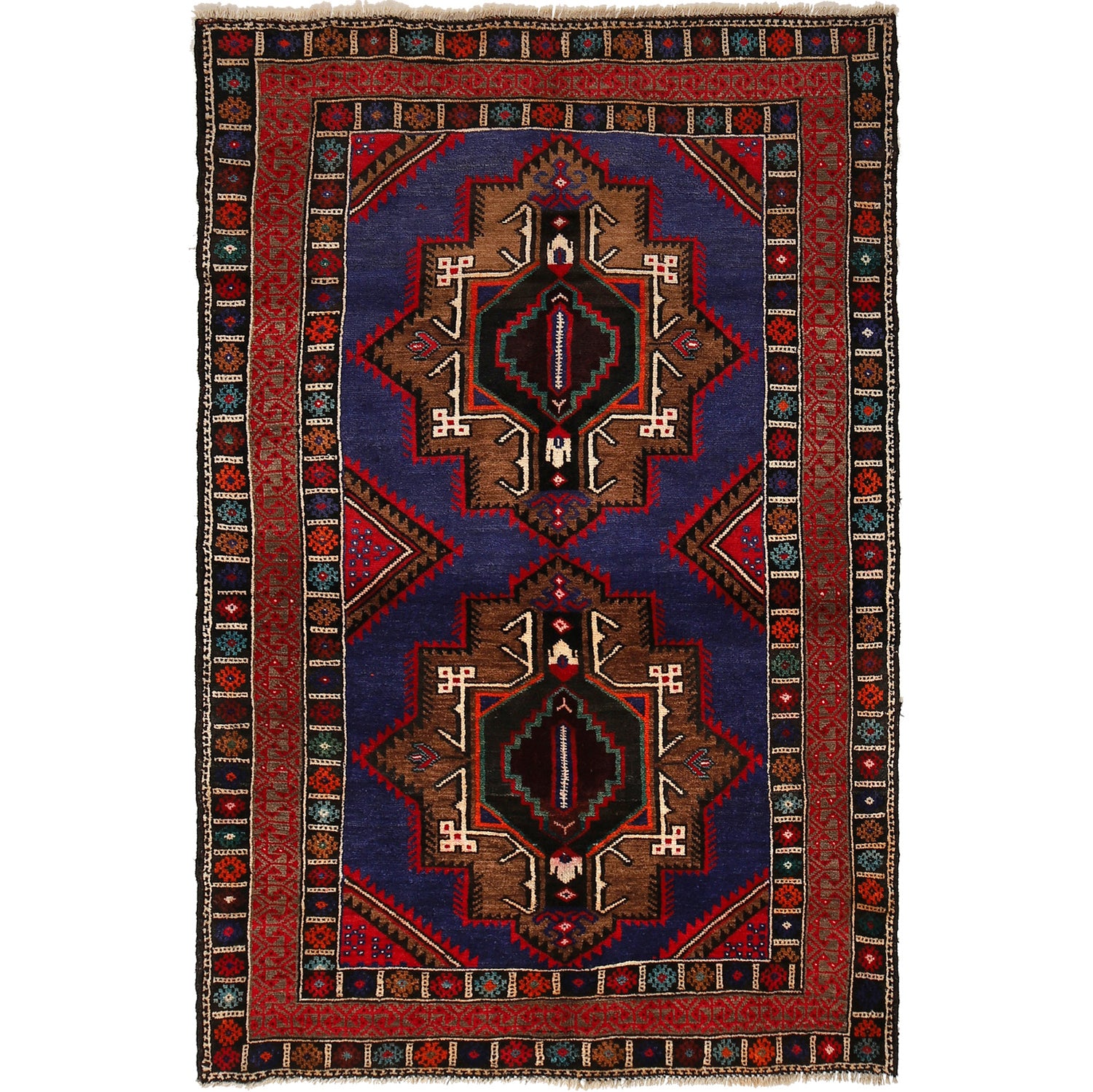 Handmade Baluchi Rug 3' 10" x 6' 0" ft / 118 x 184 cm - No. G24437