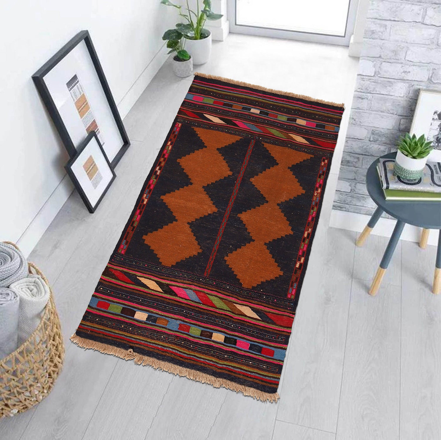 Handmade Table Sheet Kilim Runner 3' 1" x 5' 1" ft / 94 x 156 cm - No. G24439