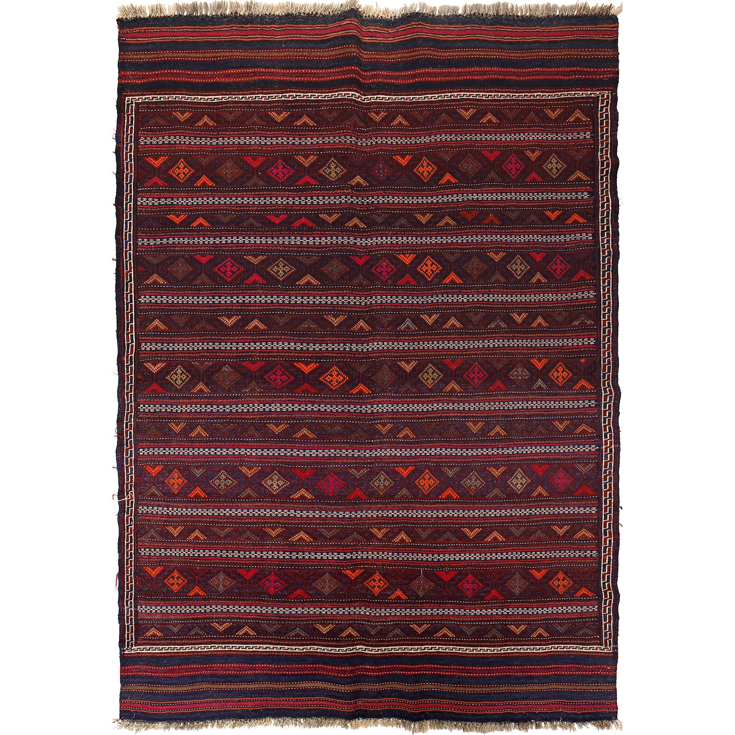 Afghan Laghari Kilim 4' 9" x 7' 1" ft / 146 x 217 cm - No. G24442