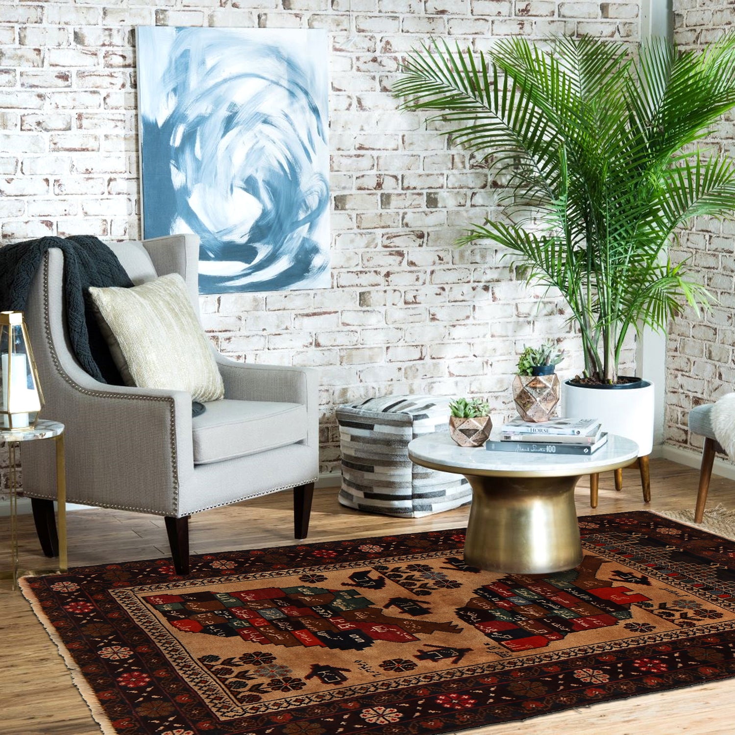 Baluch Small Size Rug 2' 11" x 4' 6" ft / 90 x 136 cm - No. G24448