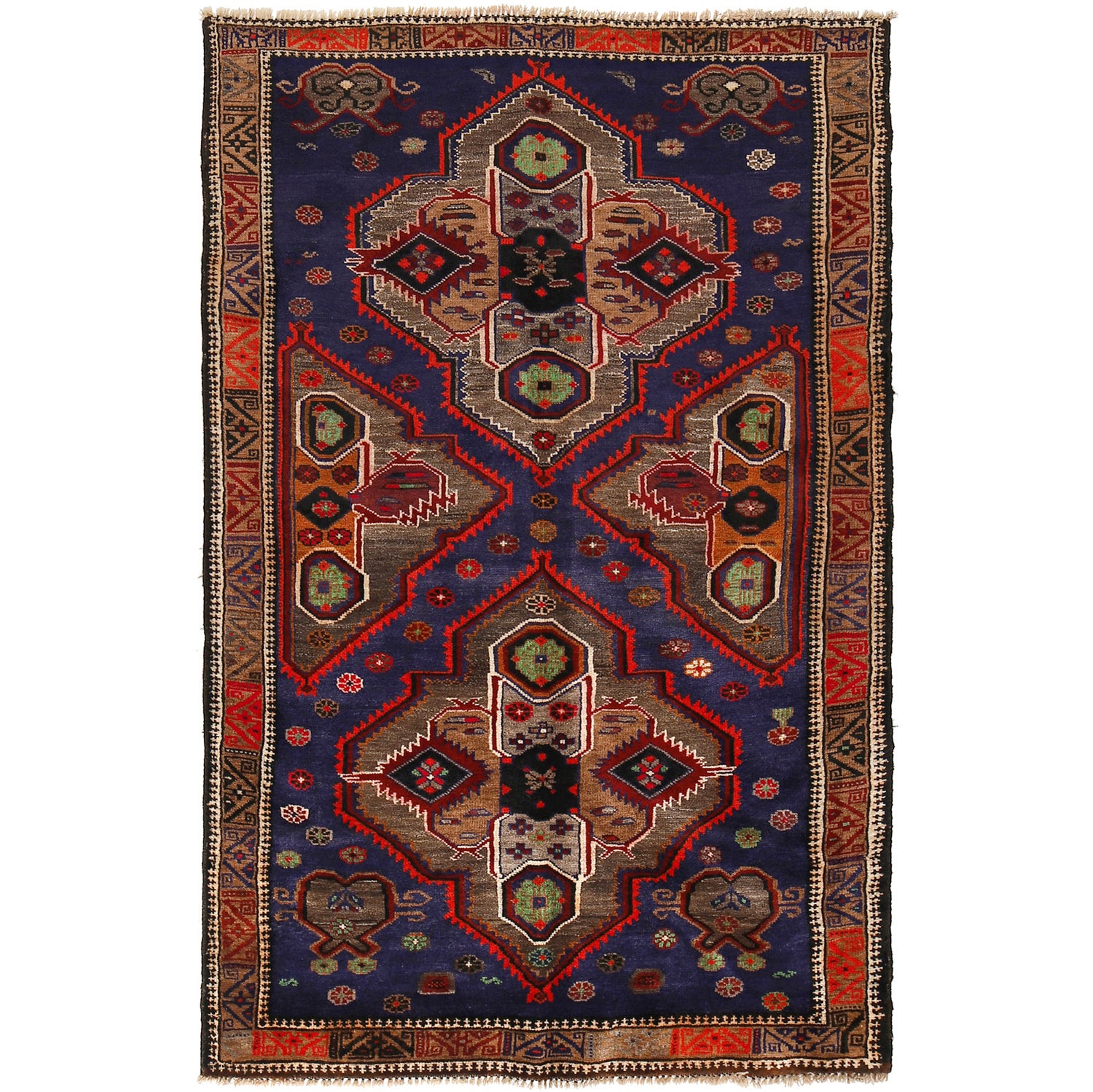 Handmade Baluchi Rug 3' 11" x 6' 2" ft / 119 x 187 cm - No. G24454