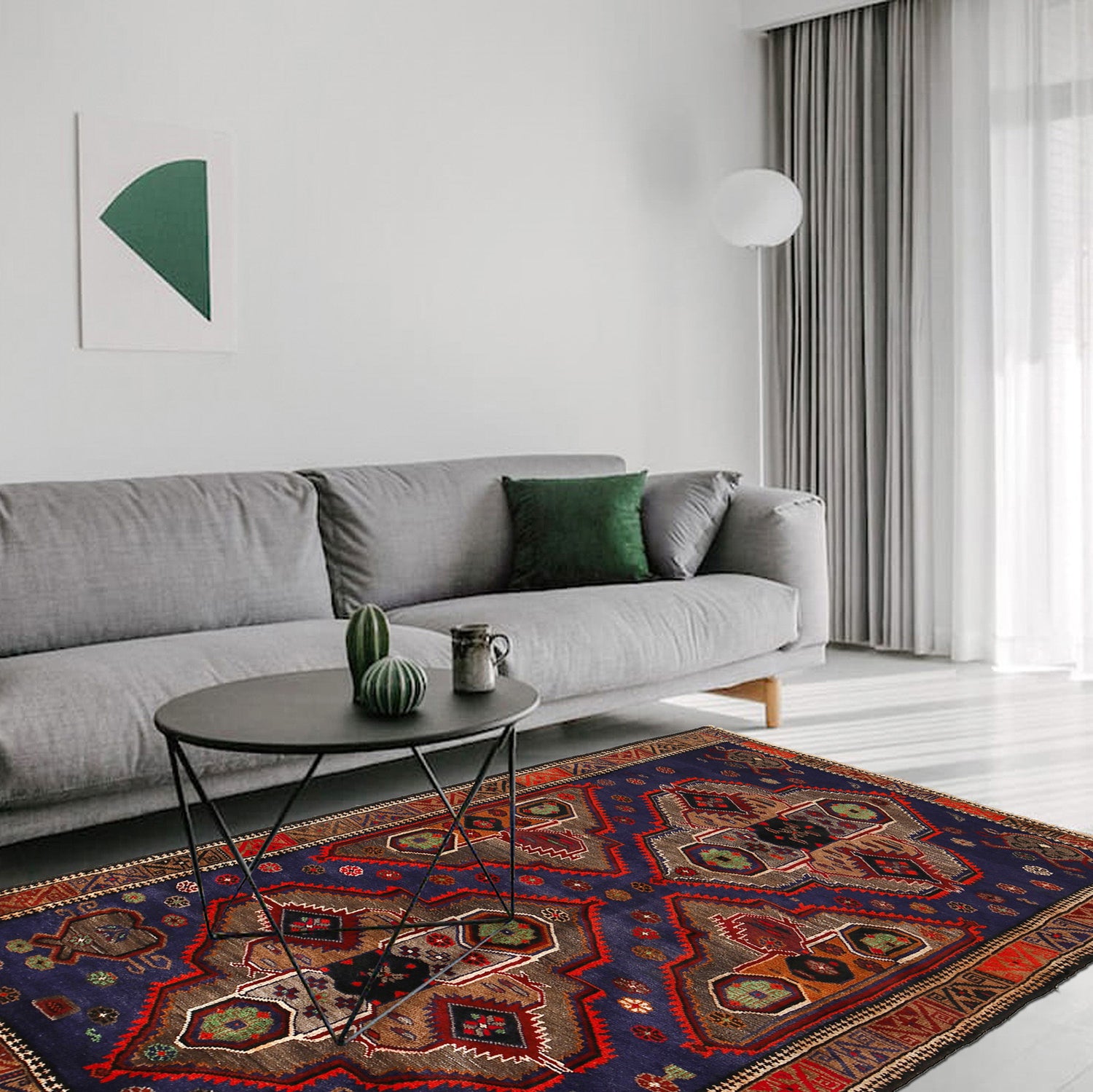 Handmade Baluchi Rug 3' 11" x 6' 2" ft / 119 x 187 cm - No. G24454