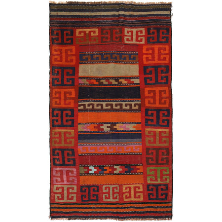 Afghan Maimana Kilim 3' 11" x 7' 1" ft / 120 x 216 cm - No. G24457