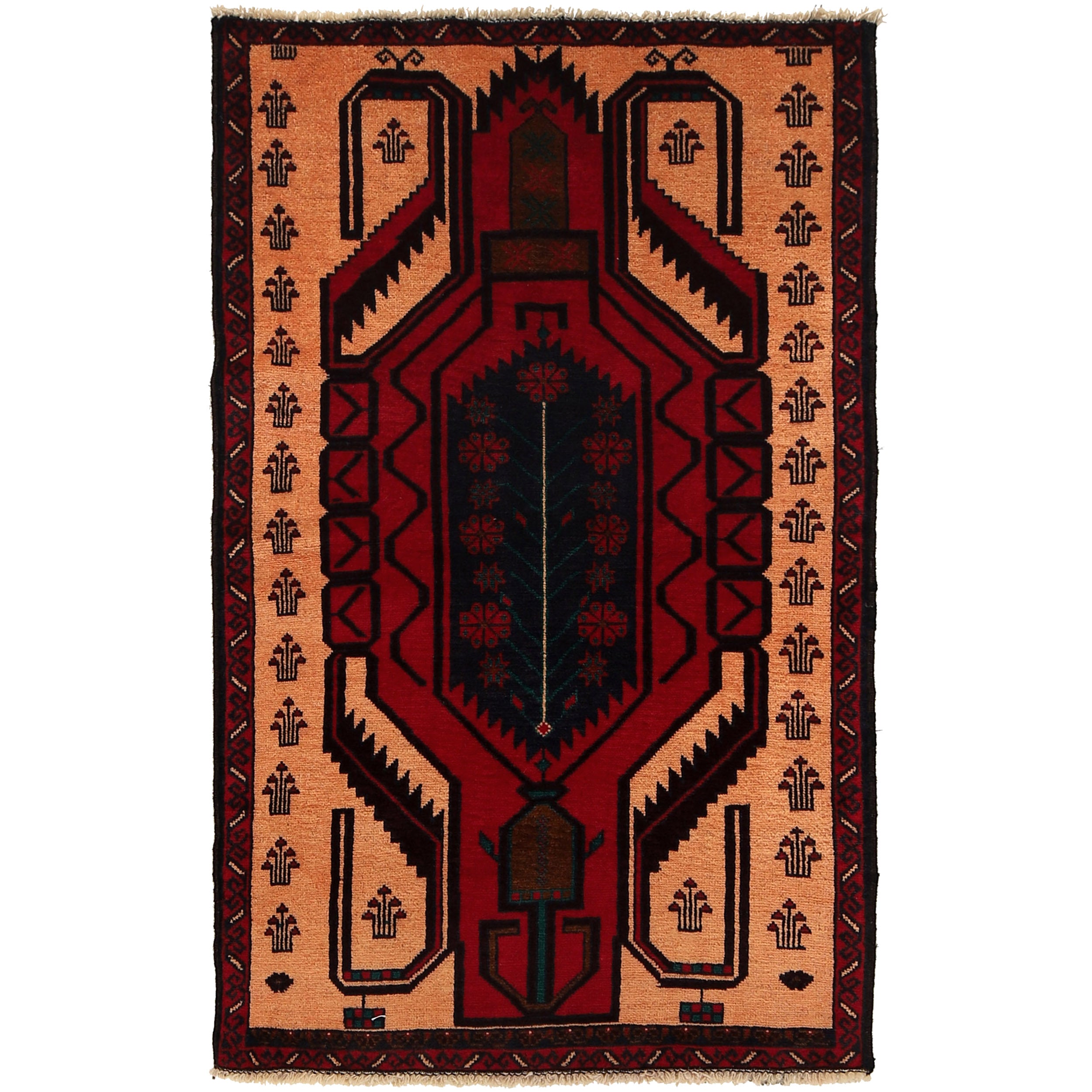 Beige Color Baluchi Rug 2' 11" x 4' 9" ft / 90 x 146 cm - No. G24838